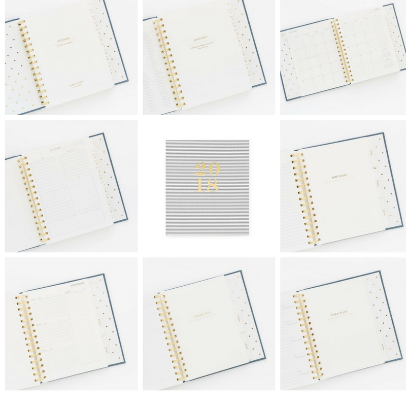 Sugar Paper This Black Pinstripe Signature Agenda provides you with the usual monthly and weekly planner